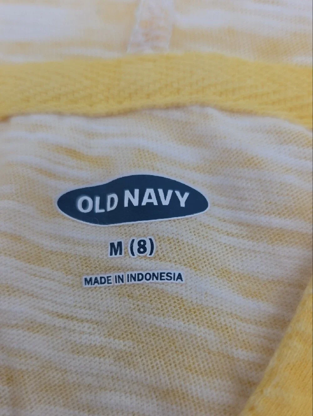 Old Navy Yellow and Cream Striped Hooded Top